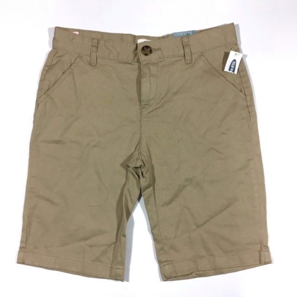 Old Navy Bermuda Khaki Shorts Girl’s 14 Regular Stretch NWT Uniform - Picture 1 of 4